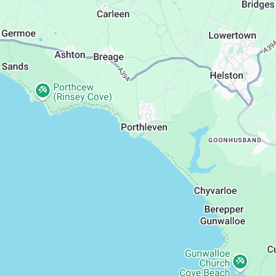 Porthleven Pier surf map