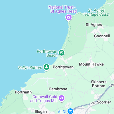 Porthtowan surf map