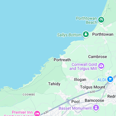 Portreath surf map