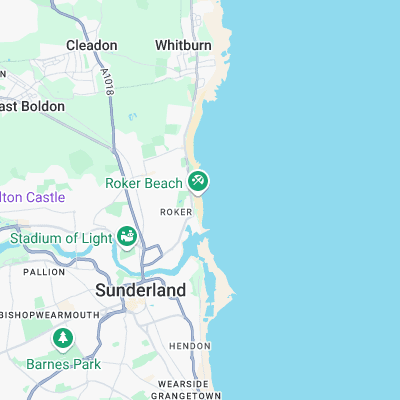 Roker Beach surf map