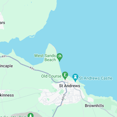 St Andrews West Sands surf map