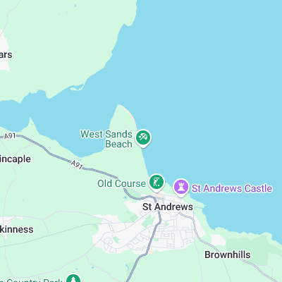 St Andrews West Sands surf map