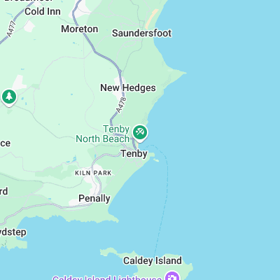 Tenby North Beach surf map
