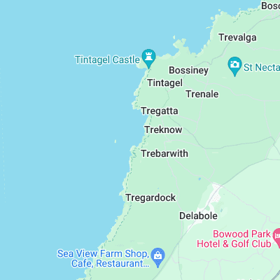 Trebarwith Strand surf map