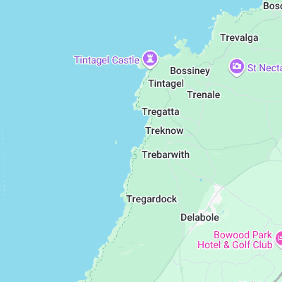 Trebarwith Strand surf map