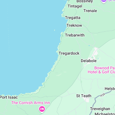 Tregardock surf map