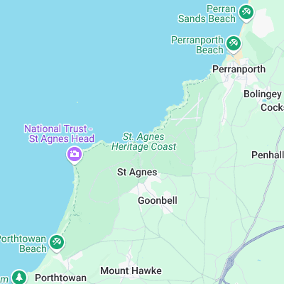 Trevaunance Cove surf map