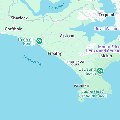 Whitsand Bay surf map