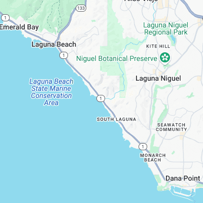 Aliso Beach surf map