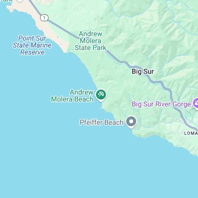 Andrew Molera State Beach surf map