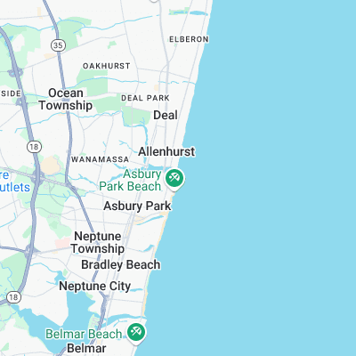 Asbury Park surf map