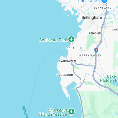 Bellingham Bay surf map