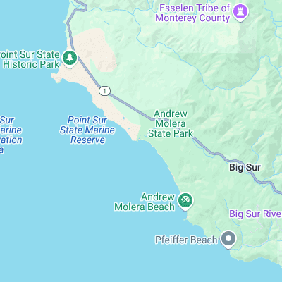 Big Sur Rivermouth surf map