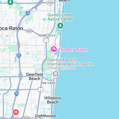 Boca Raton Inlet surf map