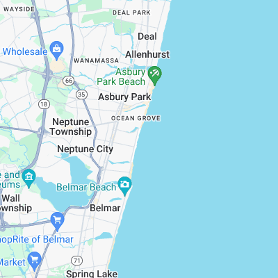 Bradley Beach surf map