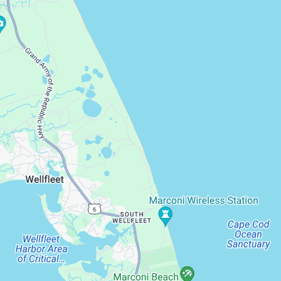 Cahoon Hollow Beach surf map