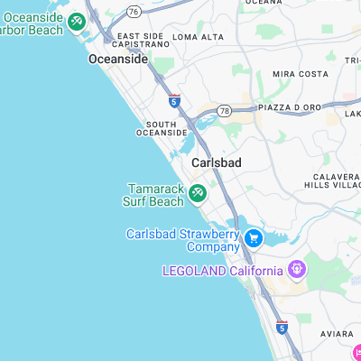 Carlsbad City Beach surf map