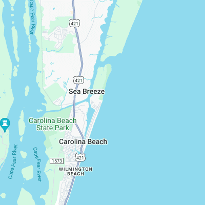 Carolina Beach surf map