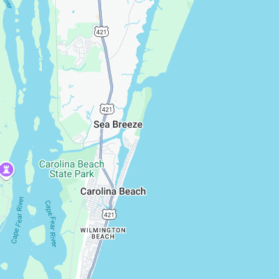 Carolina Beach surf map