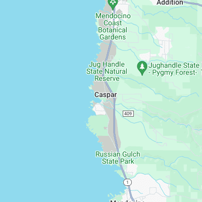 Caspar Creek surf map