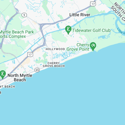 Cherry Grove Beach surf map