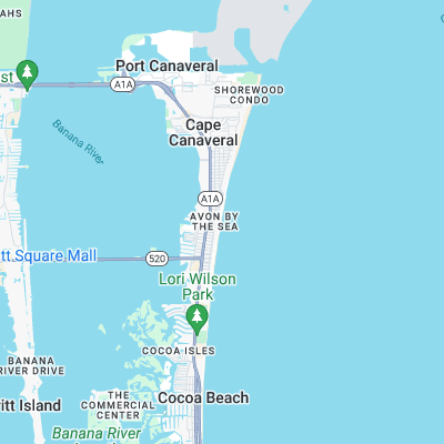 Cocoa Beach surf map