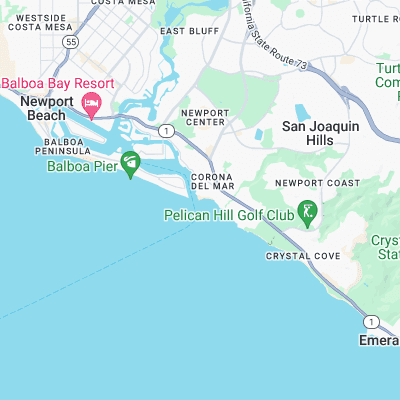 Corona Del Mar surf map