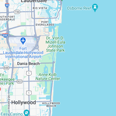 Dania South Beach surf map