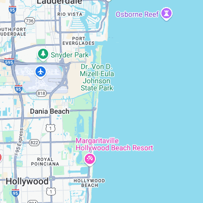 Dania South Beach surf map