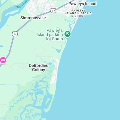 Debordieu Beach surf map