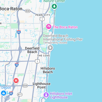 Deerfield Beach Pier surf map