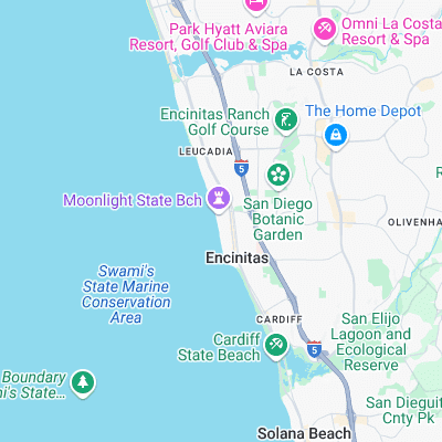 Encinatas - D Street surf map
