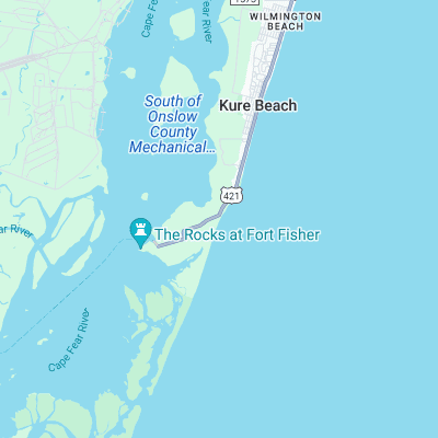 Fort Fisher surf map
