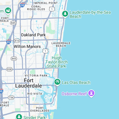 Fort Lauderdale - 14th Street surf map