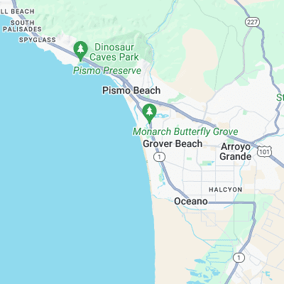 Grover Beach surf map