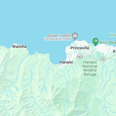 Hanalei Bay surf map