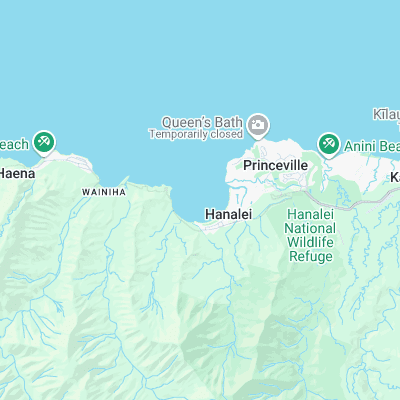 Hanalei Bay surf map