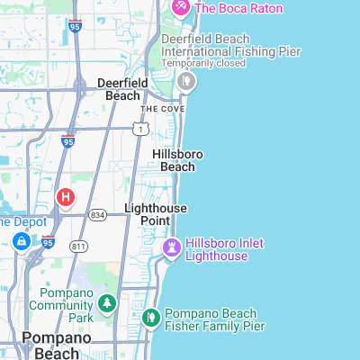 Hillsboro Beach surf map