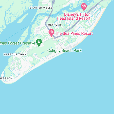 Hilton Head surf map