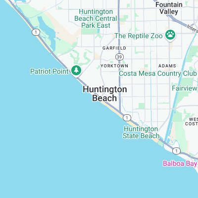 Huntington Beach surf map