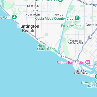 Huntington State Beach surf map