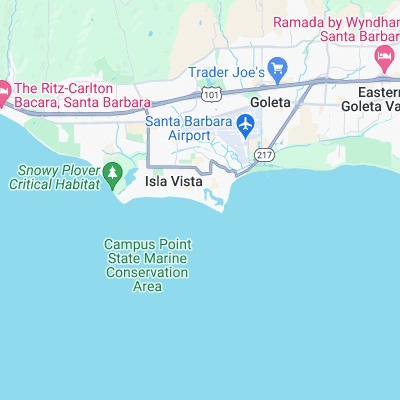 Isla Vista surf map