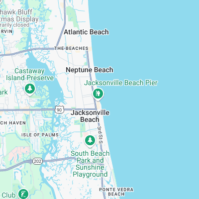 Jax Beach Pier surf map