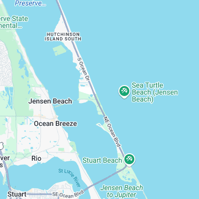 Jensen Beach surf map