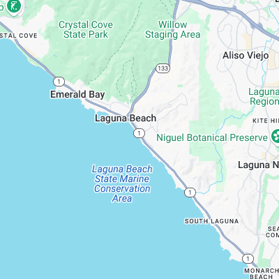 Laguna Beach surf map