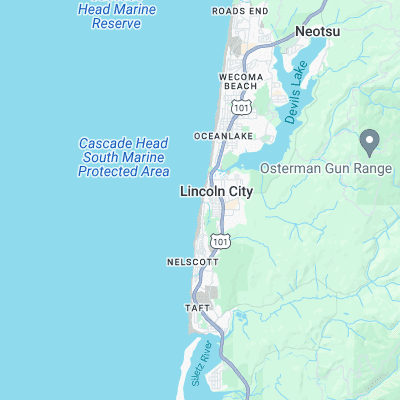 Lincoln City surf map