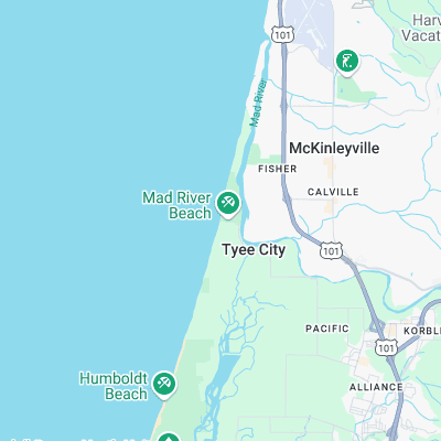 Mad River Beach surf map