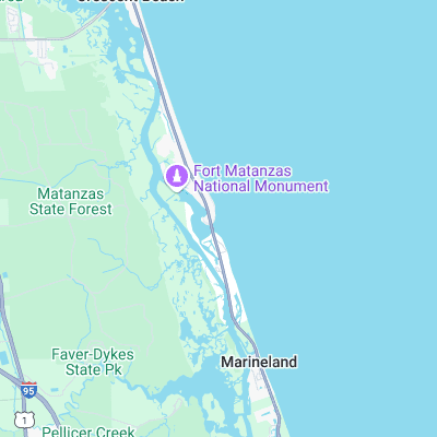 Matanzas Inlet surf map