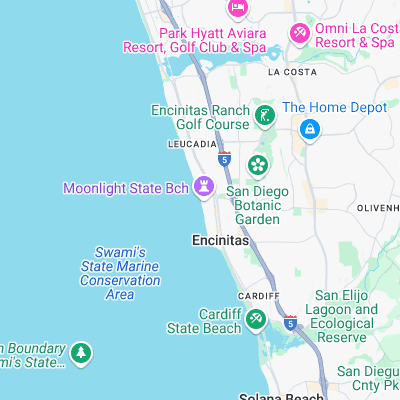 Moonlight Beach surf map