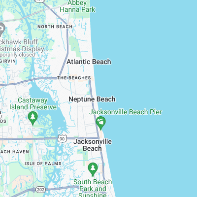 Neptune Beach surf map